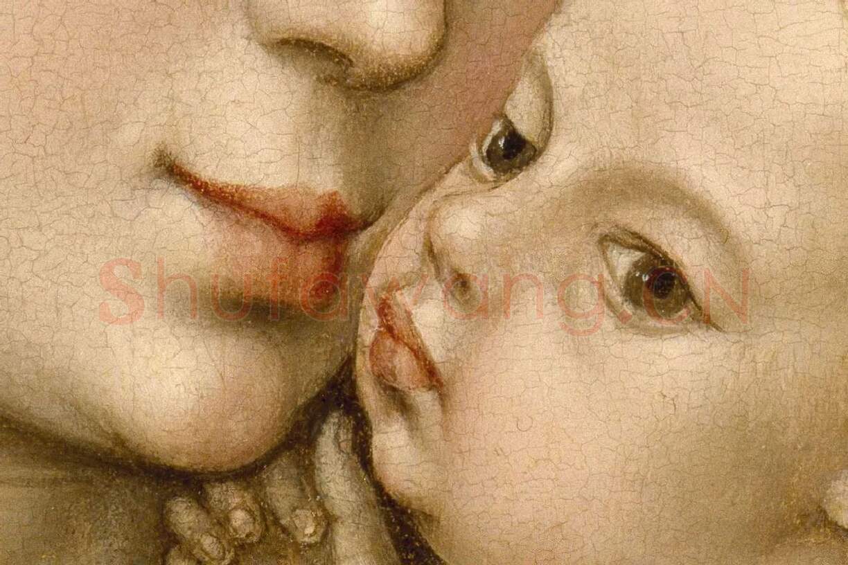 维登宗教人物画《圣母与圣子》局部 (1)