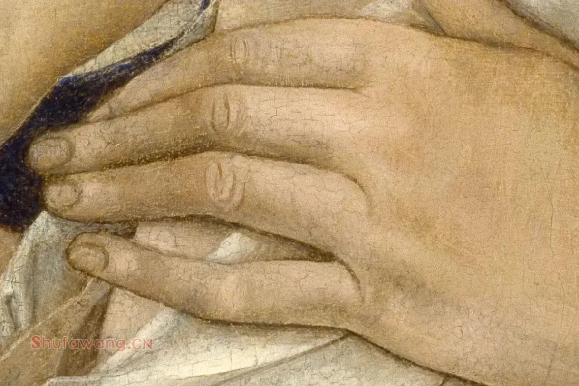 维登宗教人物画《圣母与圣子》局部 (5)
