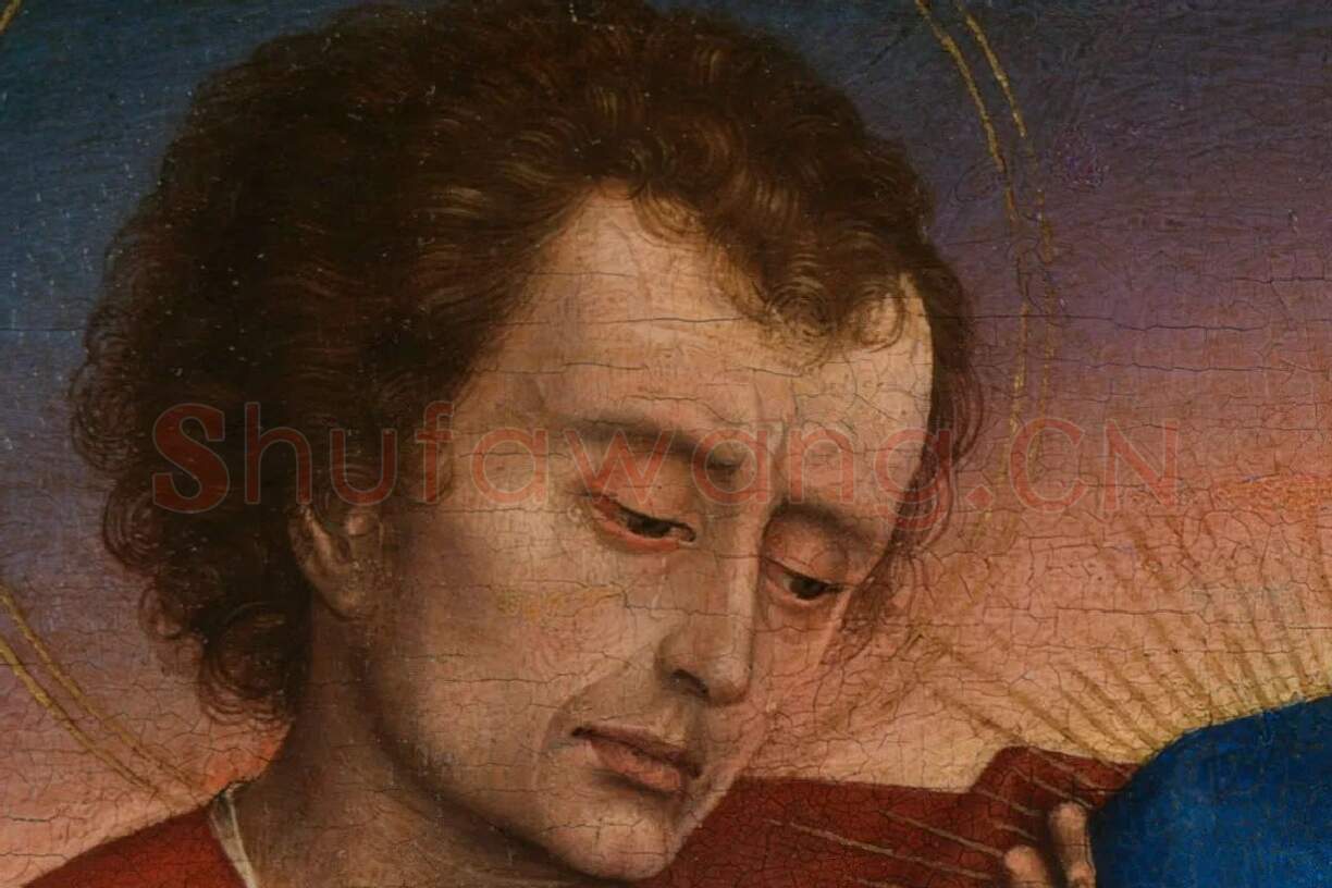 维登宗教画作品《哀悼基督》高清大图局部 (1)