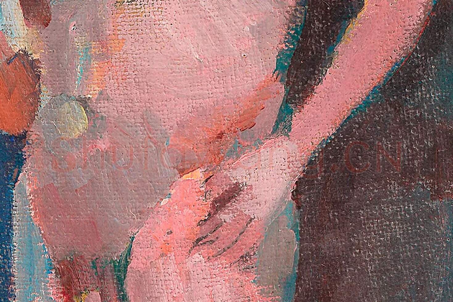 马蒂斯油画《站立的男模特》局部 (2)