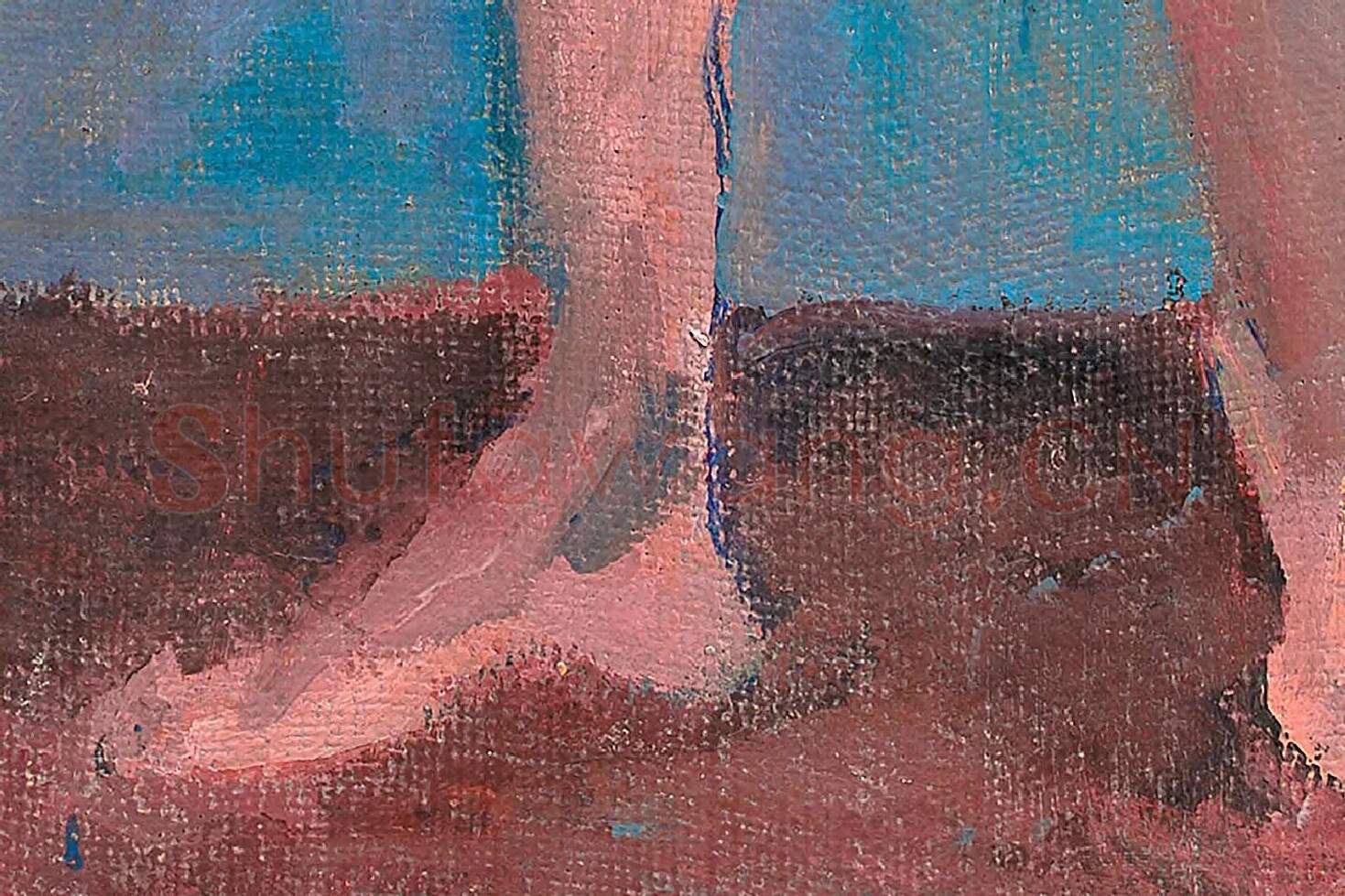 马蒂斯油画《站立的男模特》局部 (3)