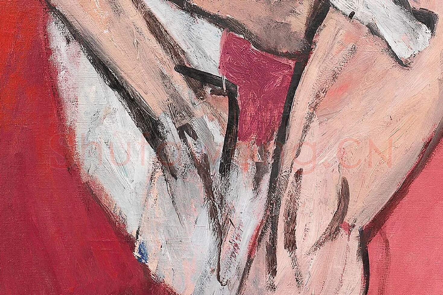 马蒂斯《戴白围巾的裸女》局部 (3)