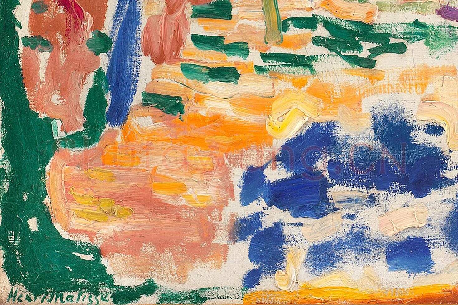 亨利·马蒂斯《科利乌尔附近的风景》油画局部 (1)