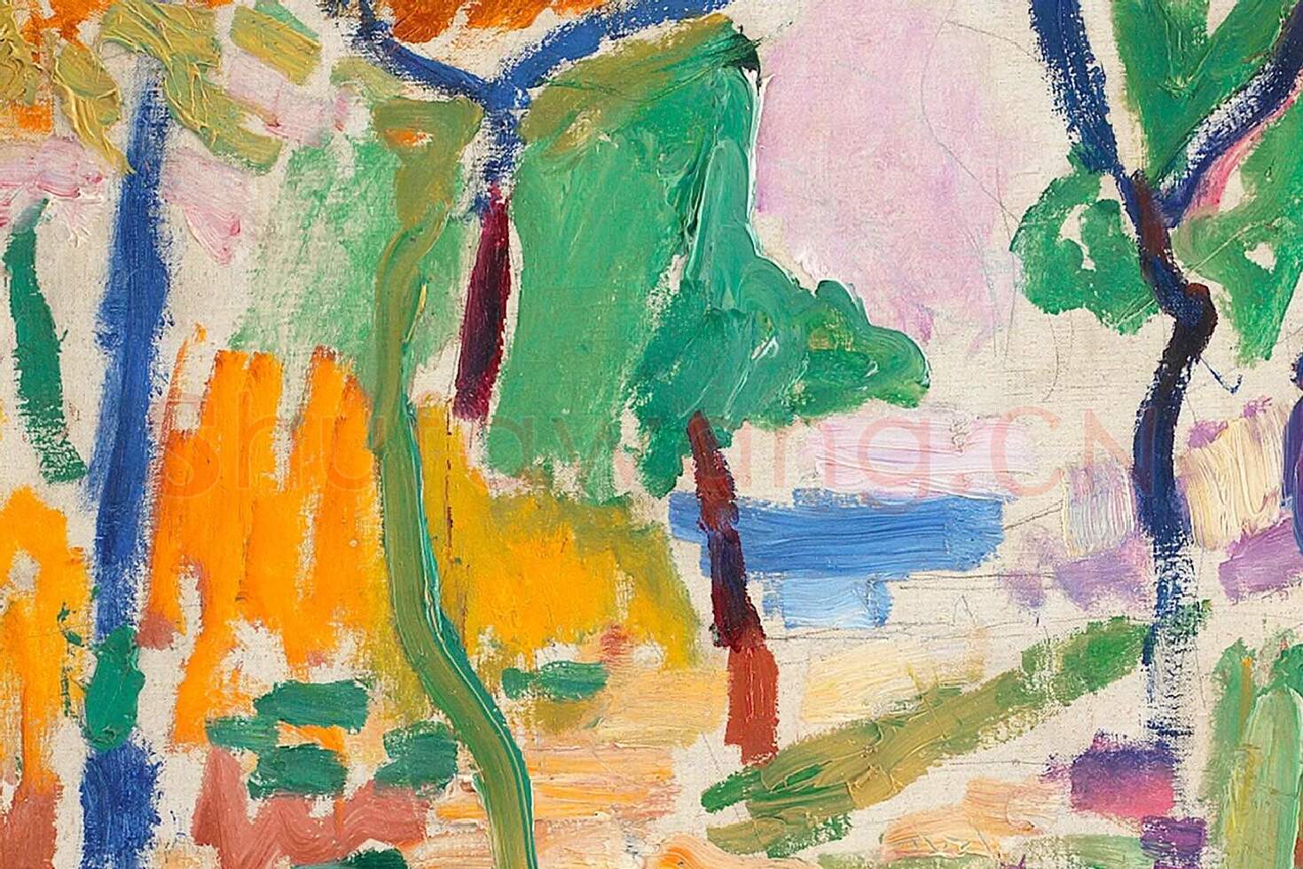 亨利·马蒂斯《科利乌尔附近的风景》油画局部 (2)