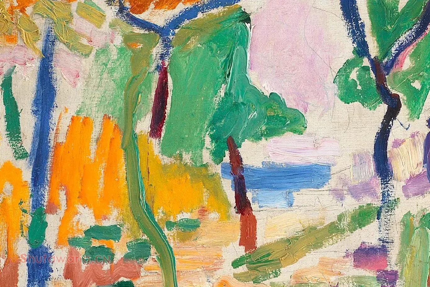 亨利·马蒂斯《科利乌尔附近的风景》油画局部 (2)
