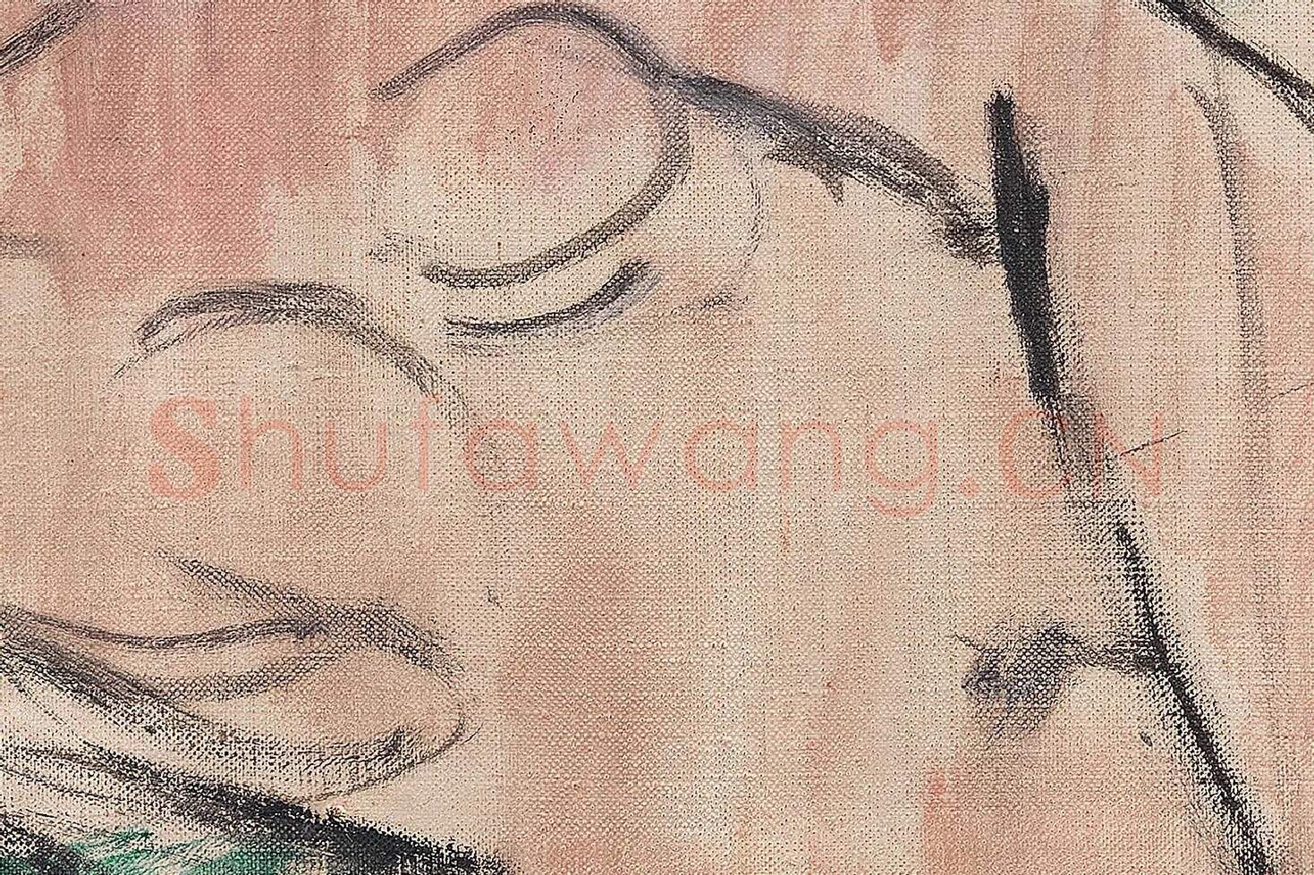 马蒂斯油画作品《浴者，仙女与牧神》高清大图局部 (3)