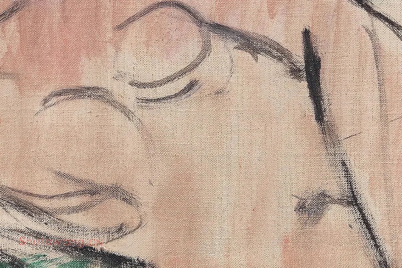 马蒂斯油画作品《浴者，仙女与牧神》高清大图局部 (3)