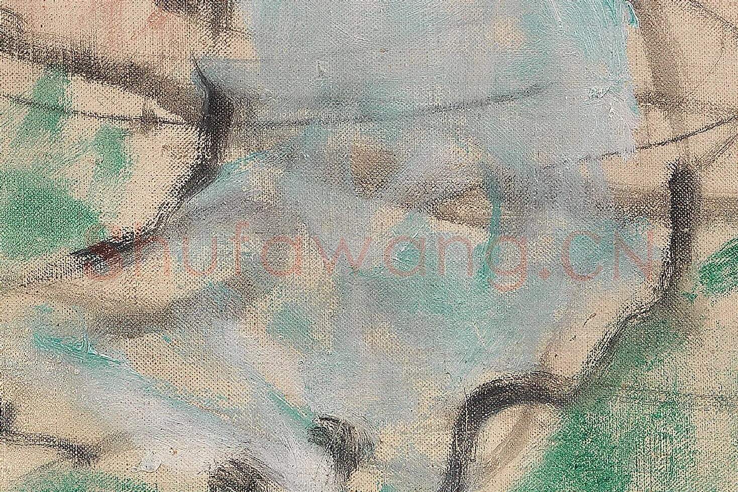 马蒂斯油画作品《浴者，仙女与牧神》高清大图局部 (5)