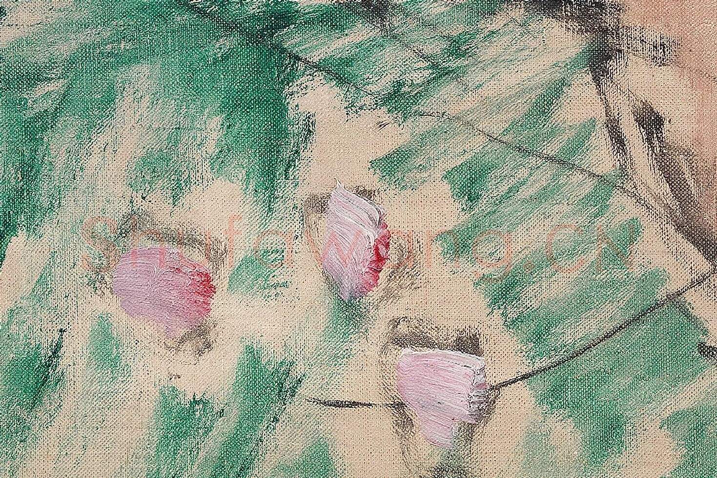 马蒂斯油画作品《浴者，仙女与牧神》高清大图局部 (6)