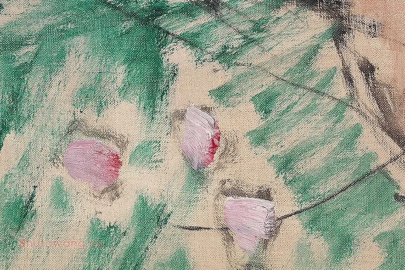 马蒂斯油画作品《浴者，仙女与牧神》高清大图局部 (6)