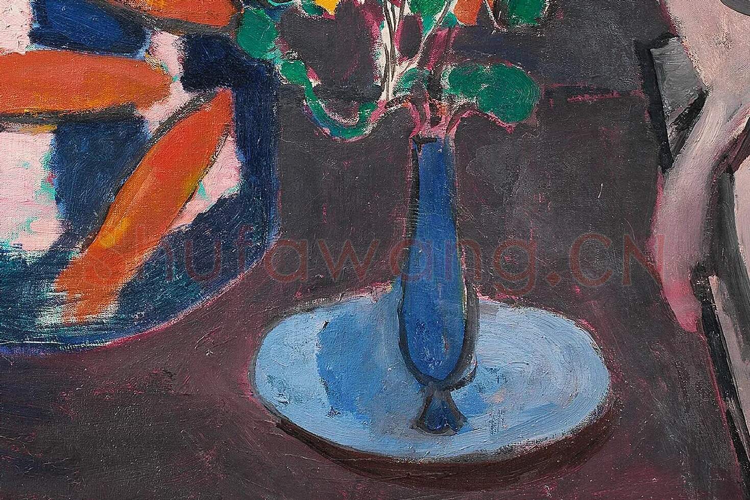 马蒂斯油画静物《金鱼》局部 (4)