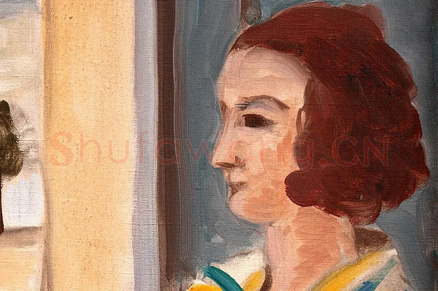 马蒂斯作品《眺望大海的年轻女子》局部 (1)