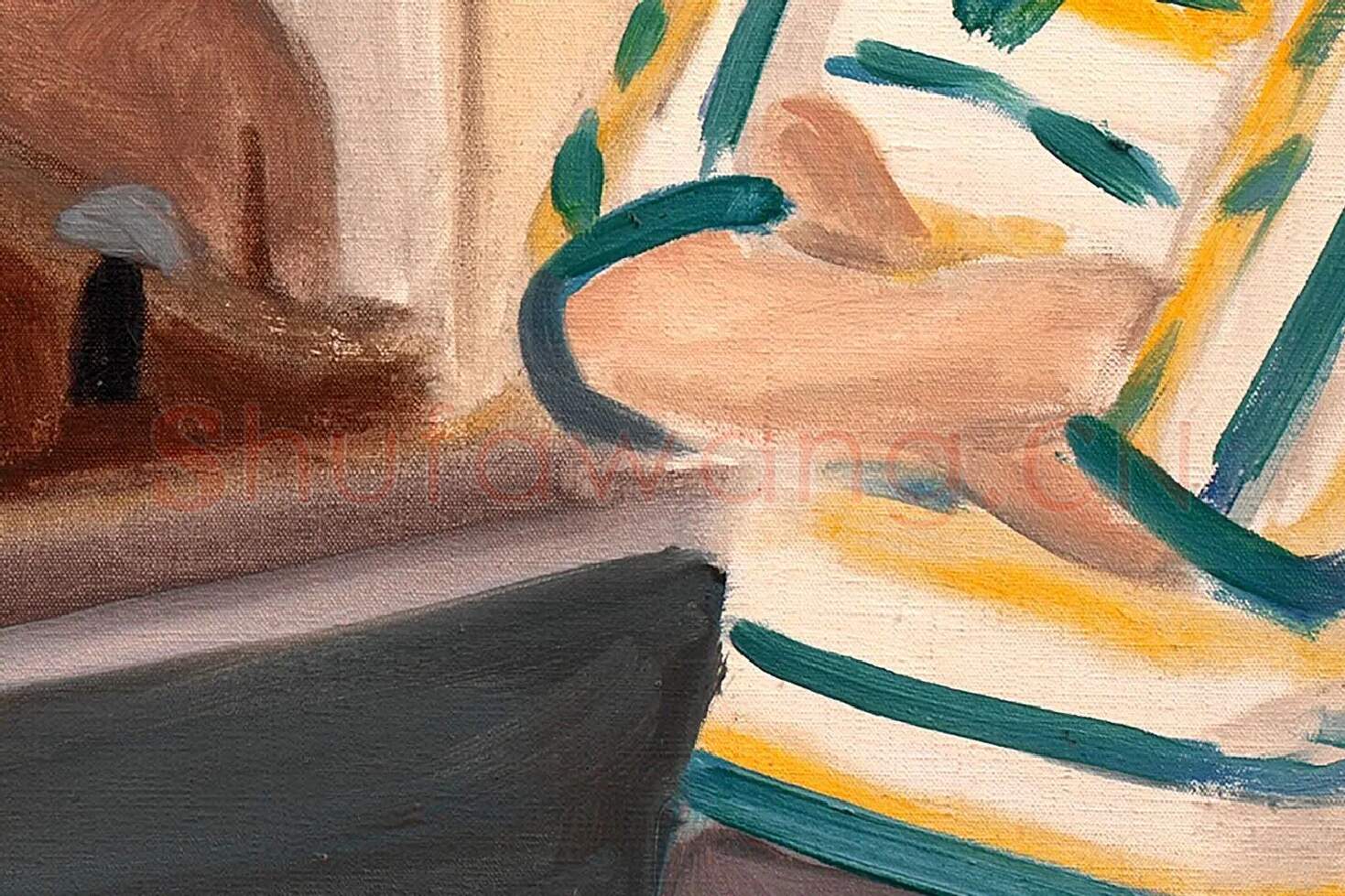 马蒂斯作品《眺望大海的年轻女子》局部 (3)