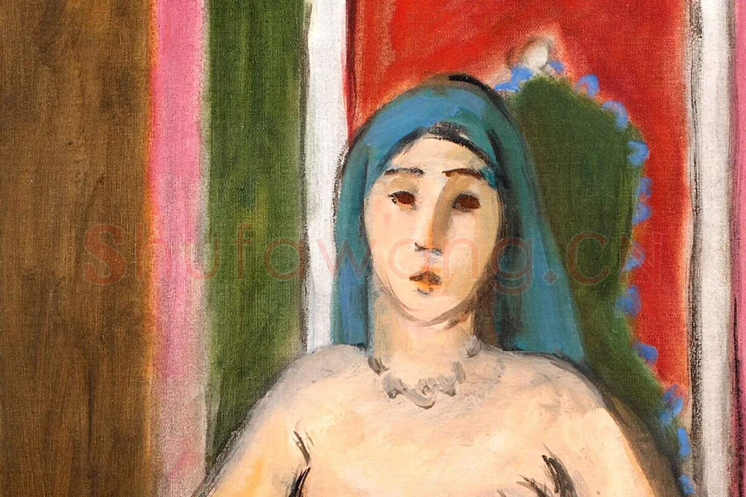 马蒂斯油画《宫女》局部 (1)