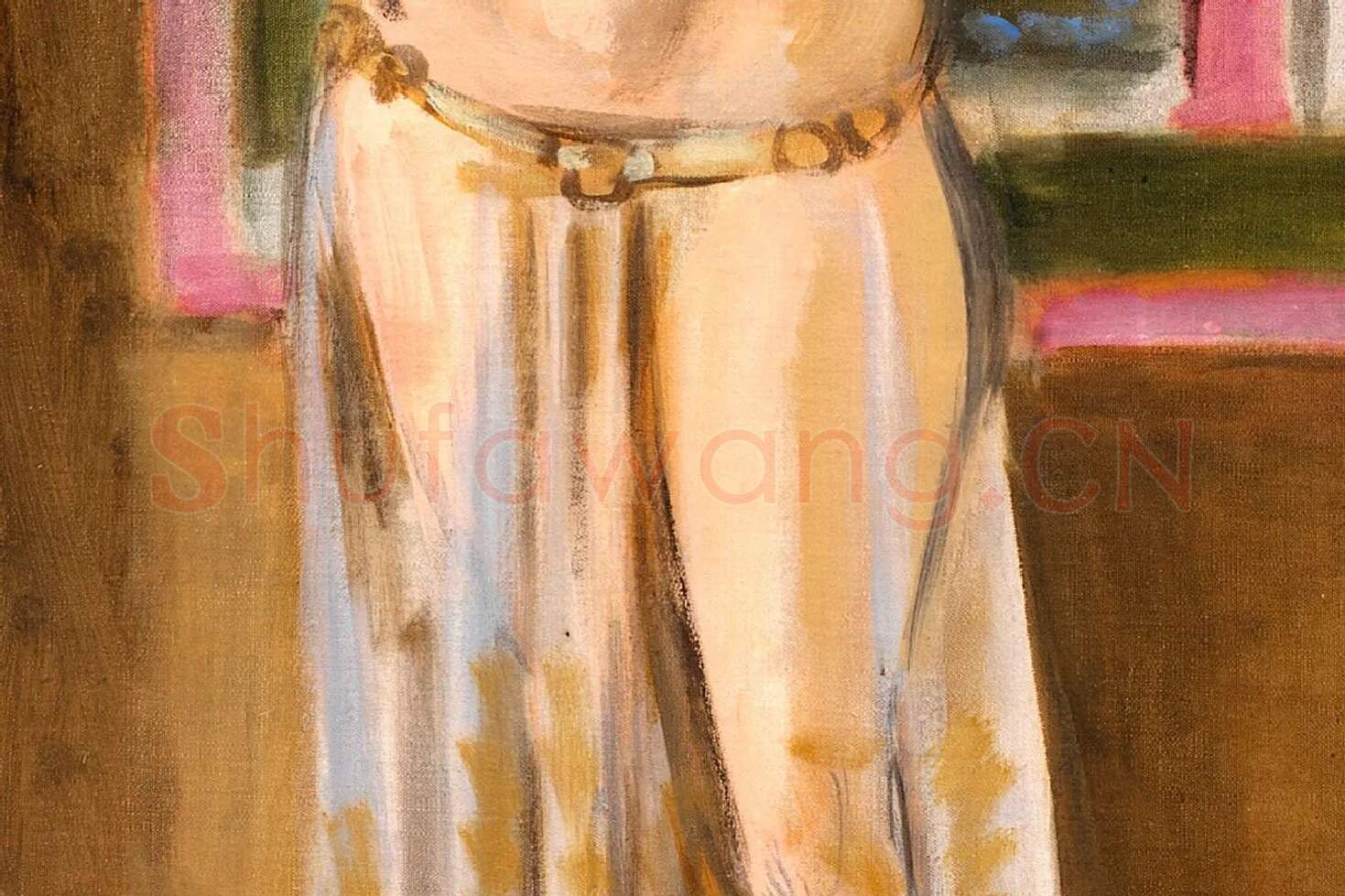 马蒂斯油画《宫女》局部 (2)