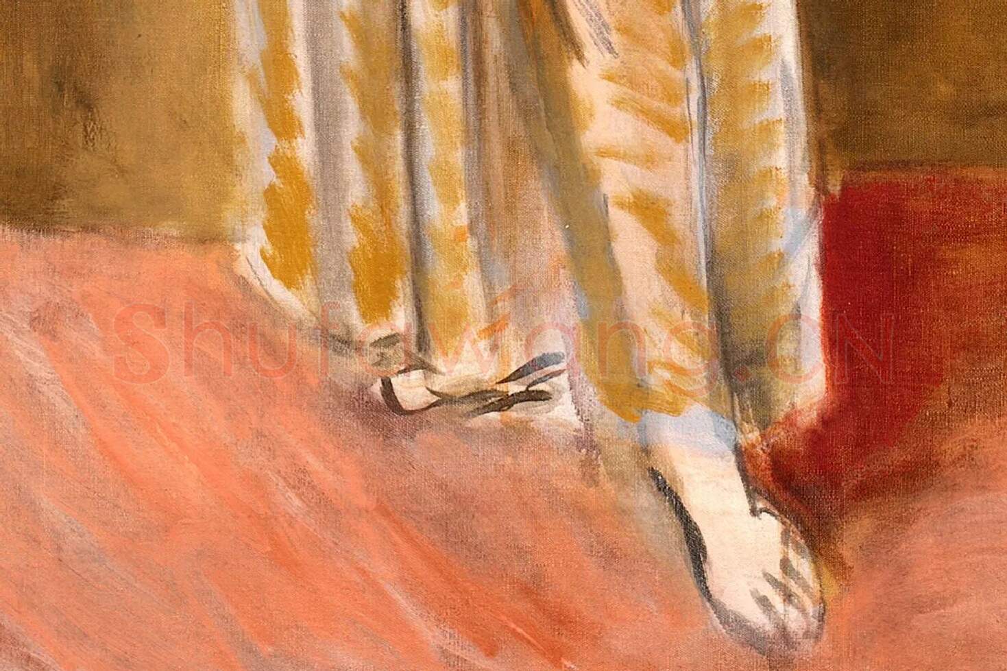 马蒂斯油画《宫女》局部 (3)