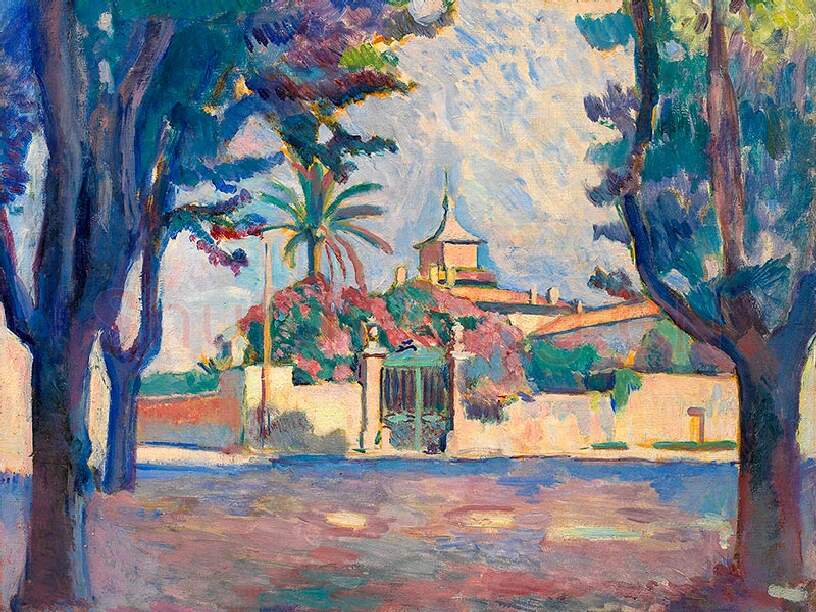 马蒂斯风景画《圣特罗佩李斯广场》
