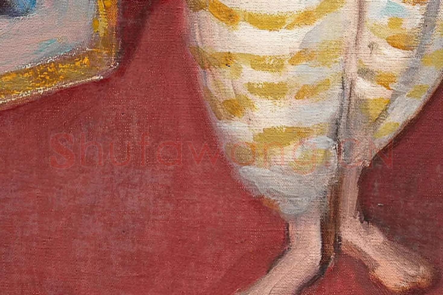 马蒂斯油画人物《持屏风的宫女》 局部(4)