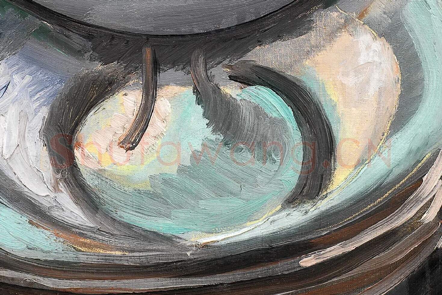 马蒂斯油画静物《有胡桃夹子的静物》局部 (2)