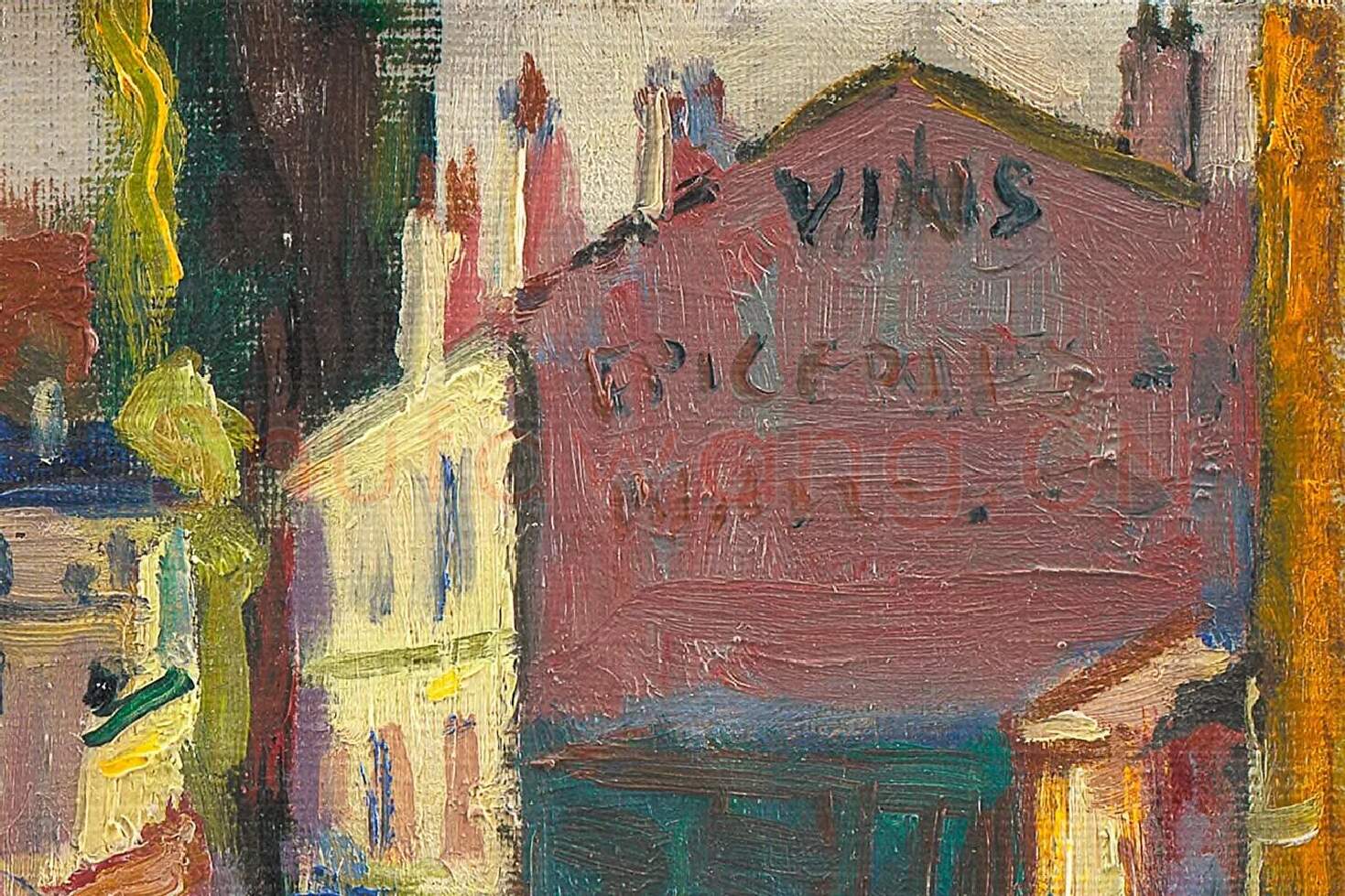 马蒂斯油画风景《阿尔克伊的街道》局部 (1)