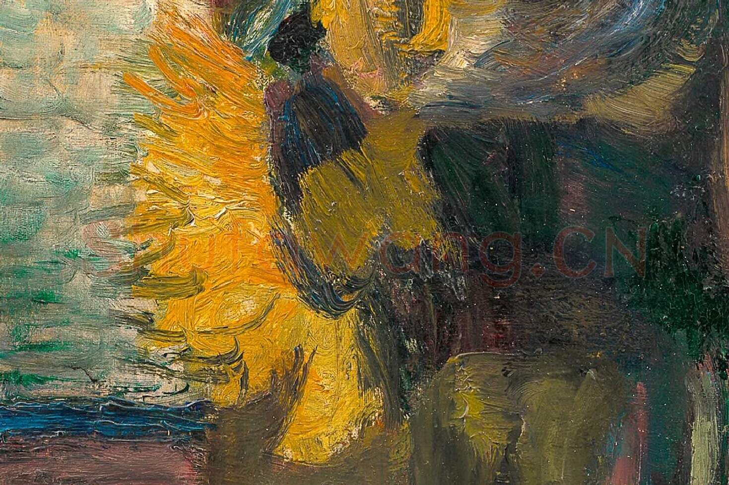 马蒂斯静物画《花瓶里的向日葵》局部 (2)