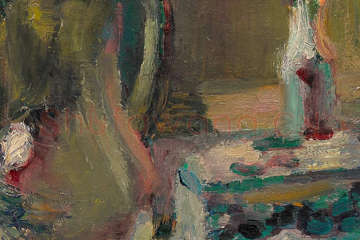 马蒂斯静物画《花瓶里的向日葵》局部 (3)