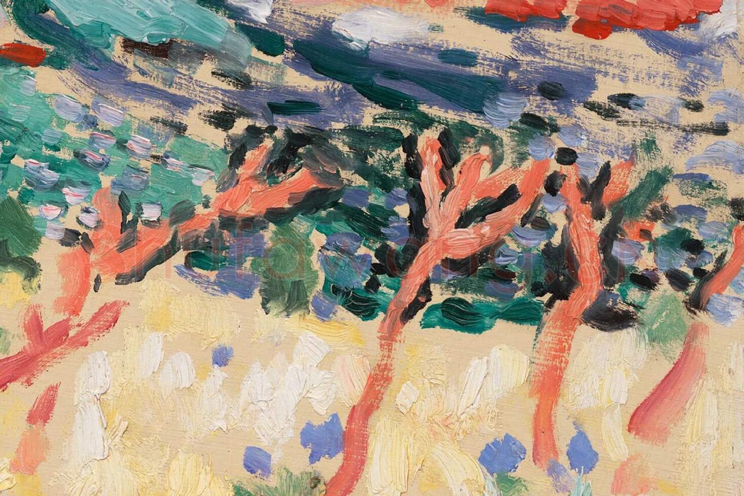 马蒂斯油画海景《拉莫拉德》局部 (1)