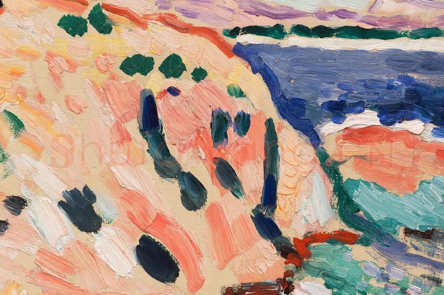 马蒂斯油画海景《拉莫拉德》局部 (2)