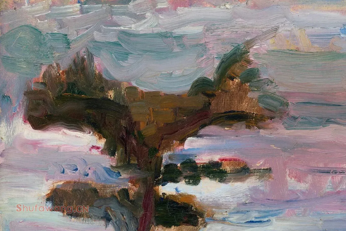 马蒂斯油画风景《科西嘉风景》局部 (1)