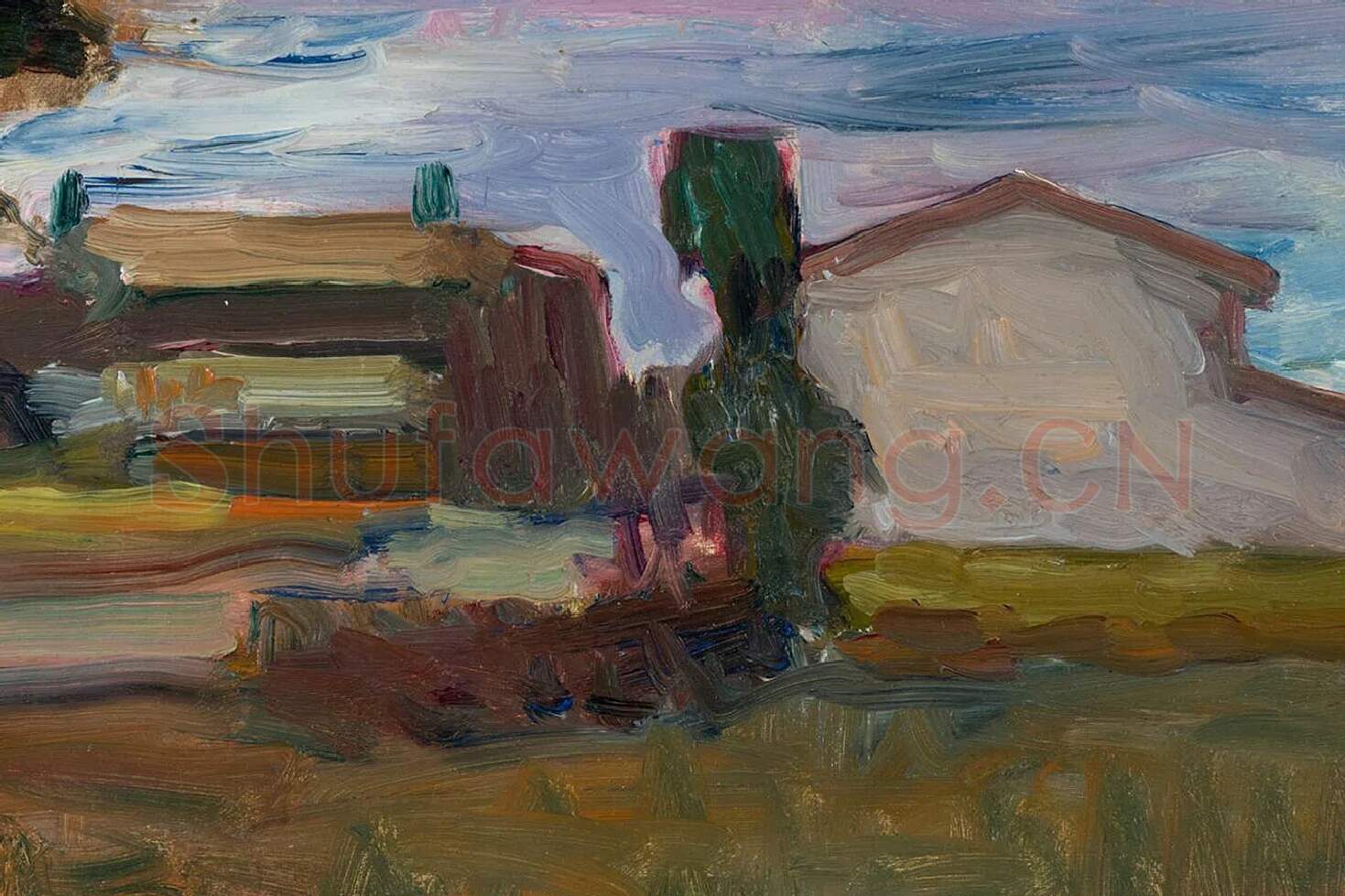 马蒂斯油画风景《科西嘉风景》局部 (2)