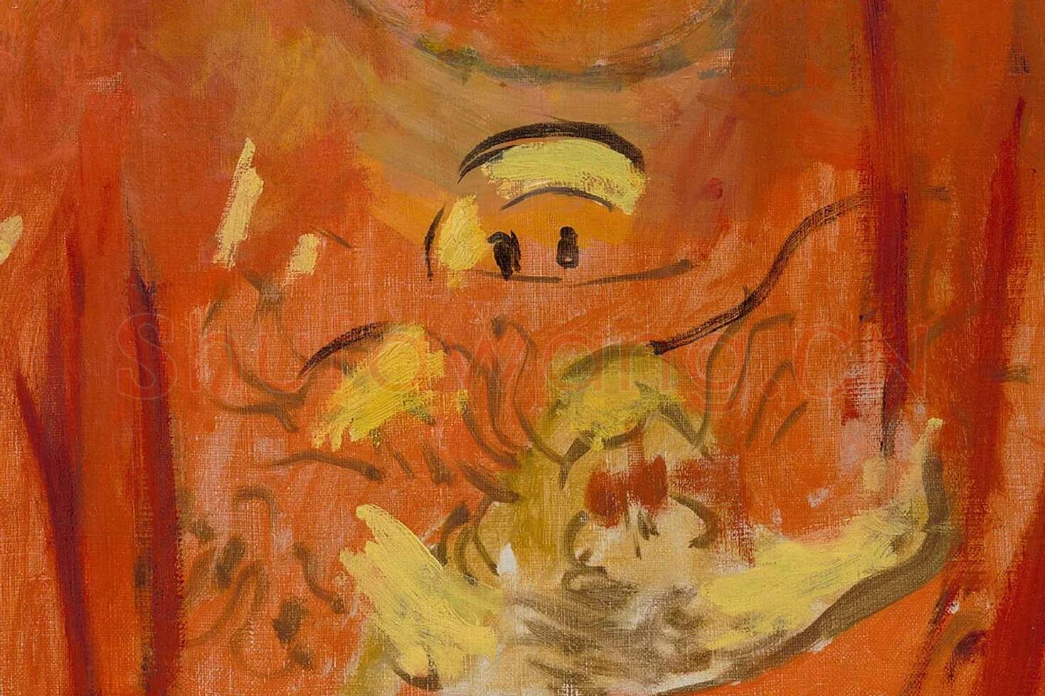 马蒂斯《绿眼睛的女孩》油画人物肖像画局部 (2)