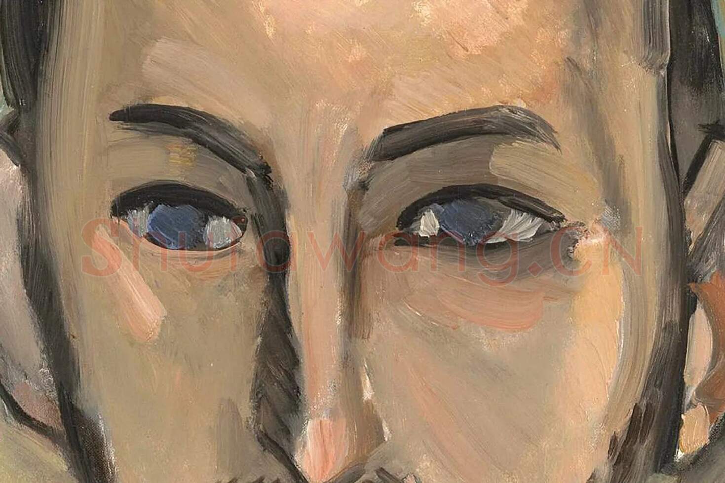 马蒂斯作品《迈克尔·斯坦肖像》局部 (1)