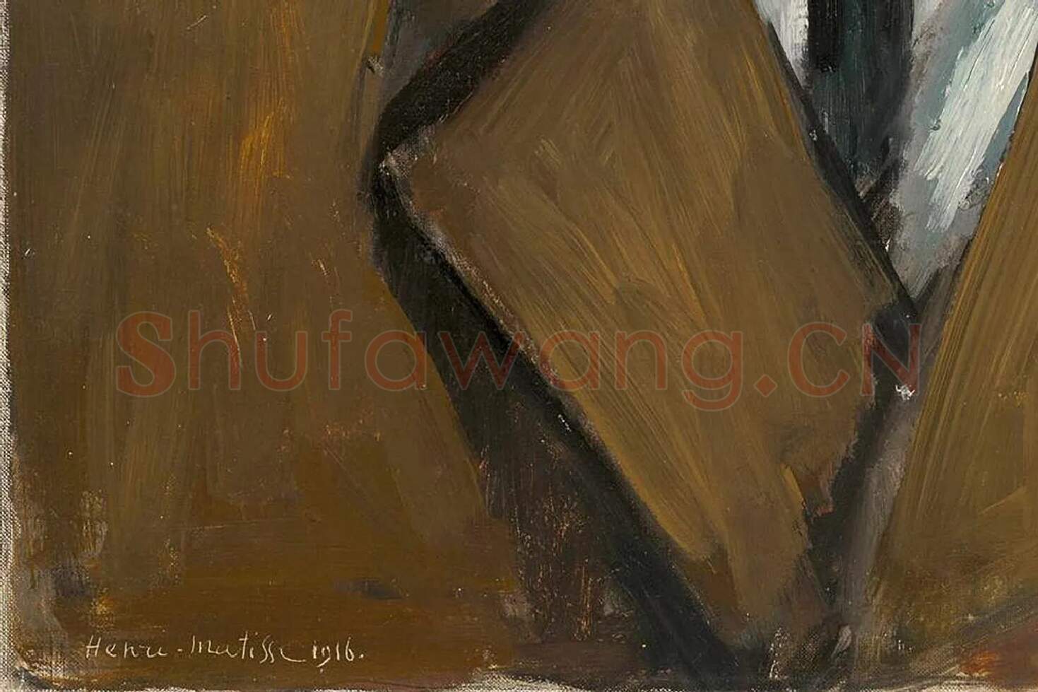 马蒂斯作品《迈克尔·斯坦肖像》局部 (3)