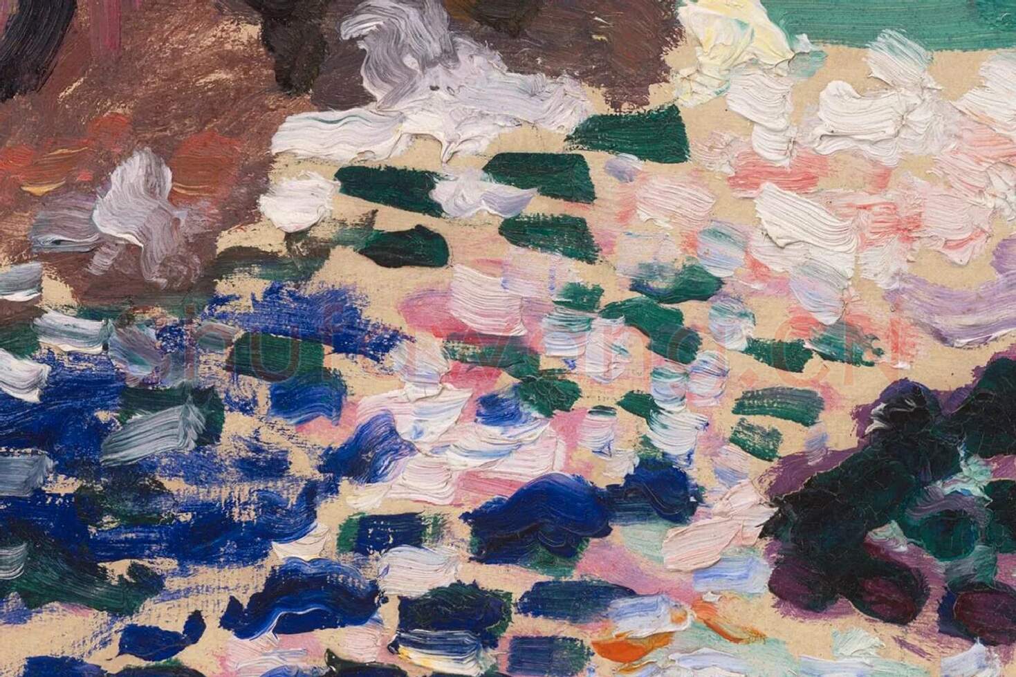 马蒂斯油画风景《海景》局部 (1)