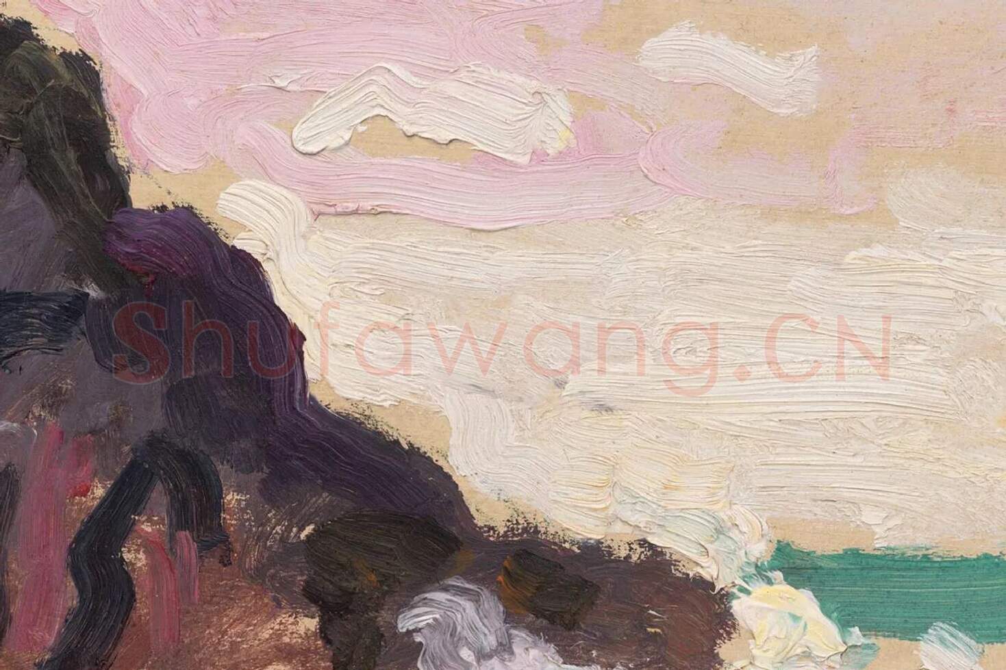 马蒂斯油画风景《海景》局部 (2)