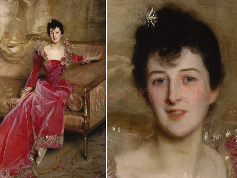 萨金特油画肖像《休·哈默斯利夫人》