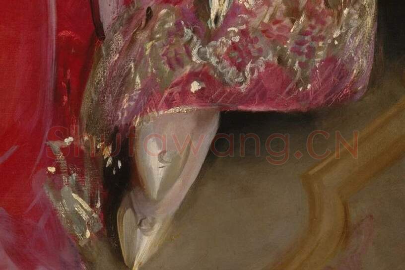 萨金特油画肖像《休·哈默斯利夫人》局部 (4)