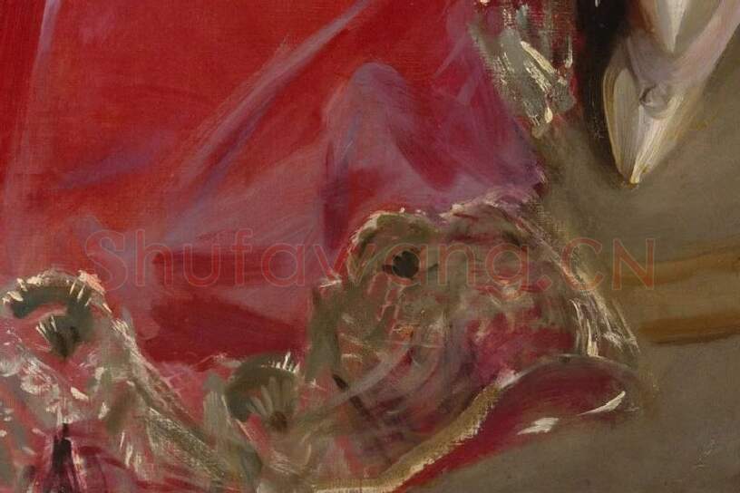 萨金特油画肖像《休·哈默斯利夫人》局部 (5)