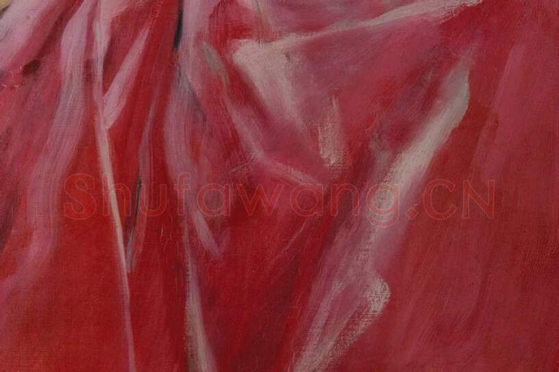 萨金特油画肖像《休·哈默斯利夫人》局部 (6)