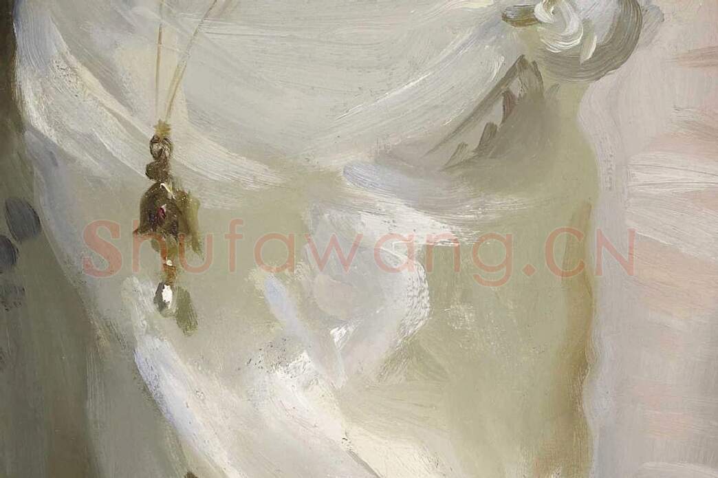 萨金特油画人物《西尔斯夫人肖像》局部 (4)