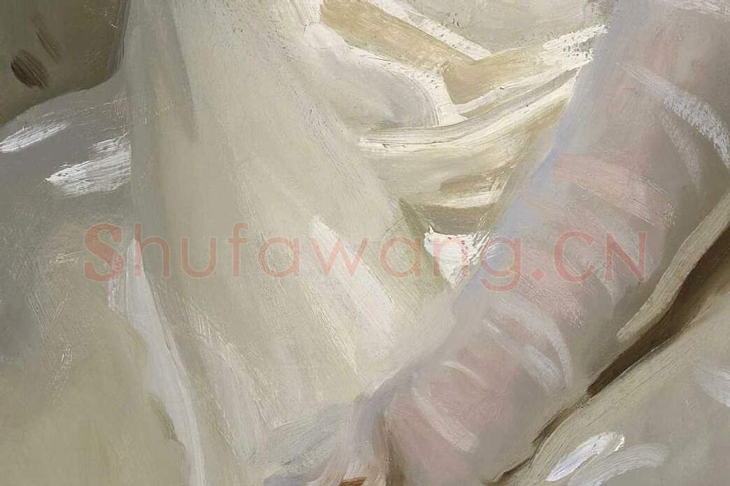 萨金特油画人物《西尔斯夫人肖像》局部 (5)