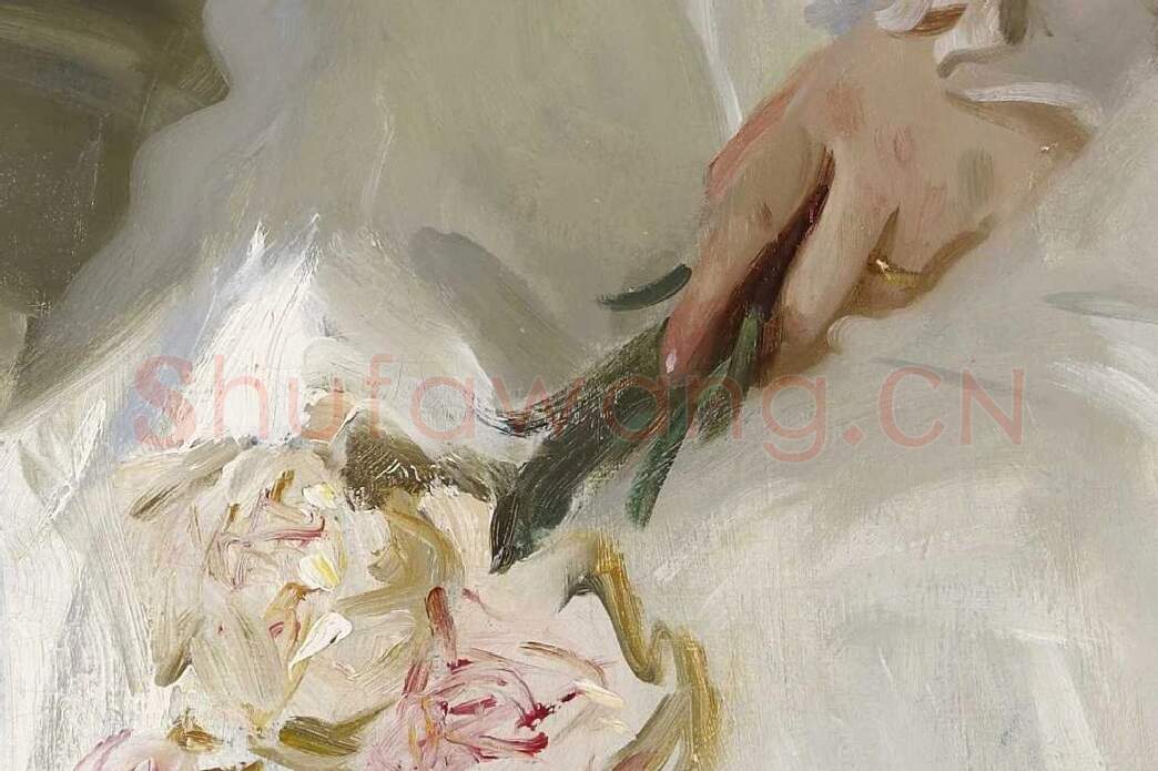 萨金特油画人物《西尔斯夫人肖像》局部 (6)