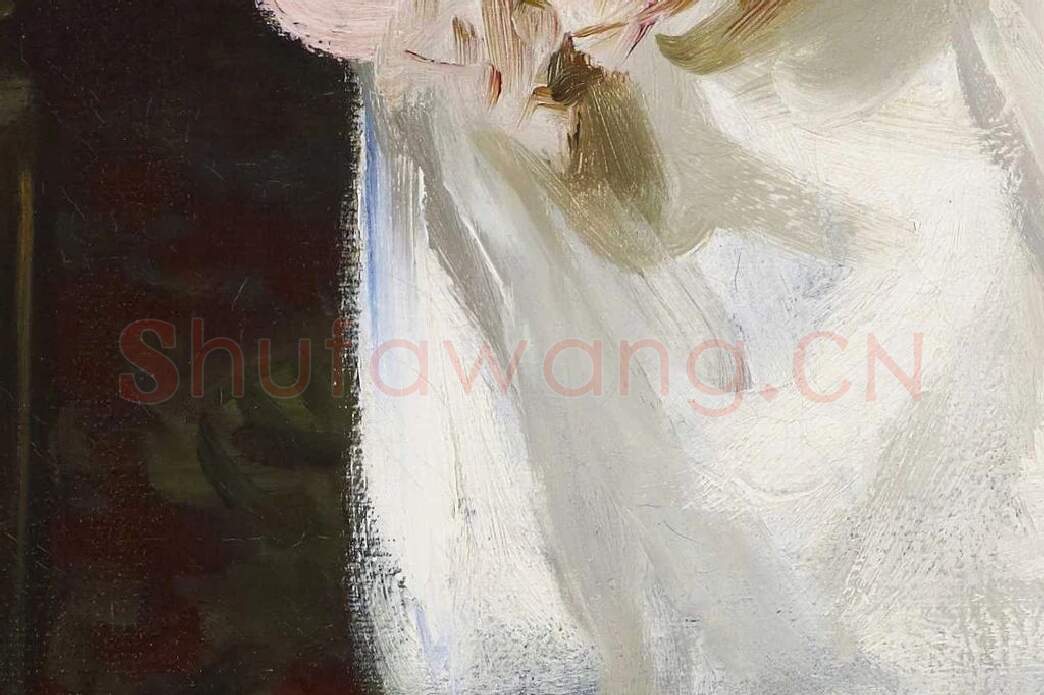 萨金特油画人物《西尔斯夫人肖像》局部 (8)