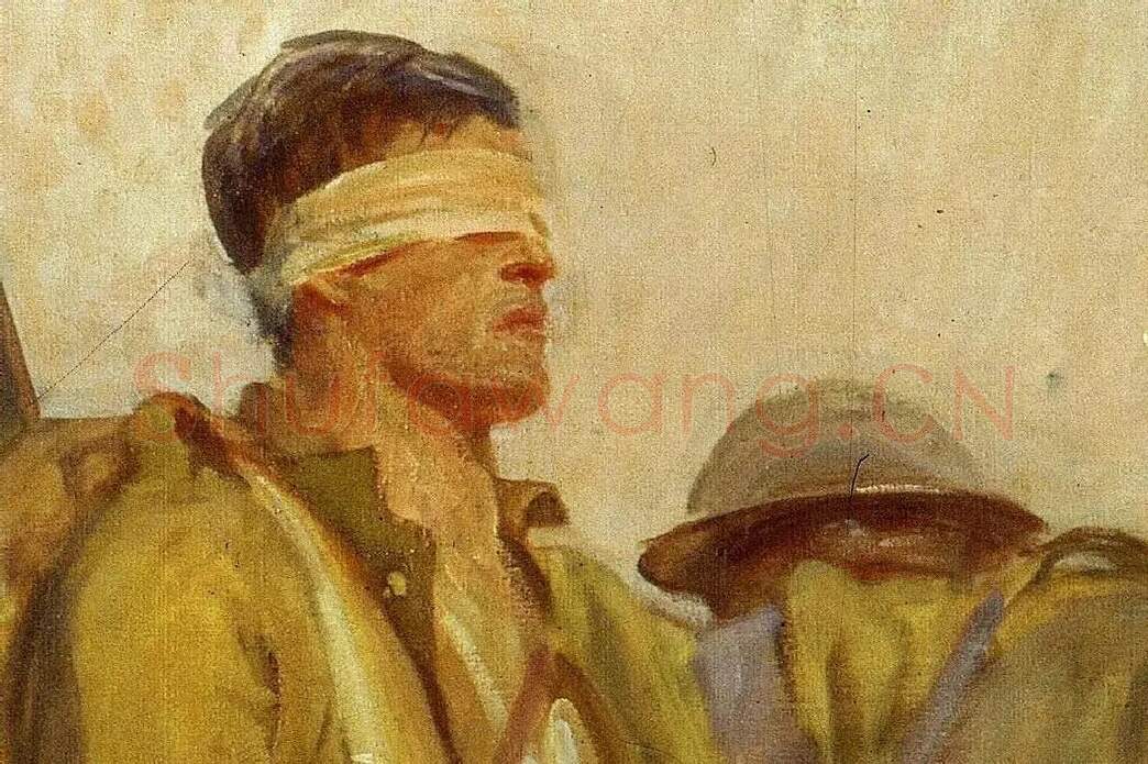 萨金特战争题材油画作品《Gassed》局部 (3)