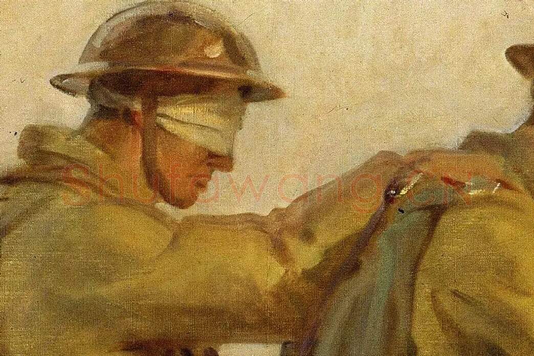 萨金特战争题材油画作品《Gassed》局部 (4)