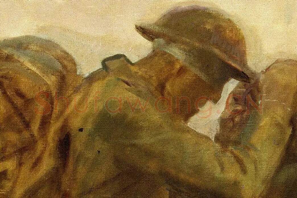 萨金特战争题材油画作品《Gassed》局部 (6)