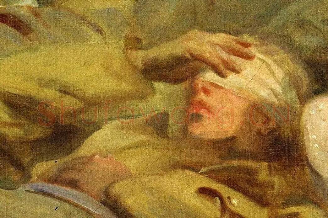 萨金特战争题材油画作品《Gassed》局部 (9)