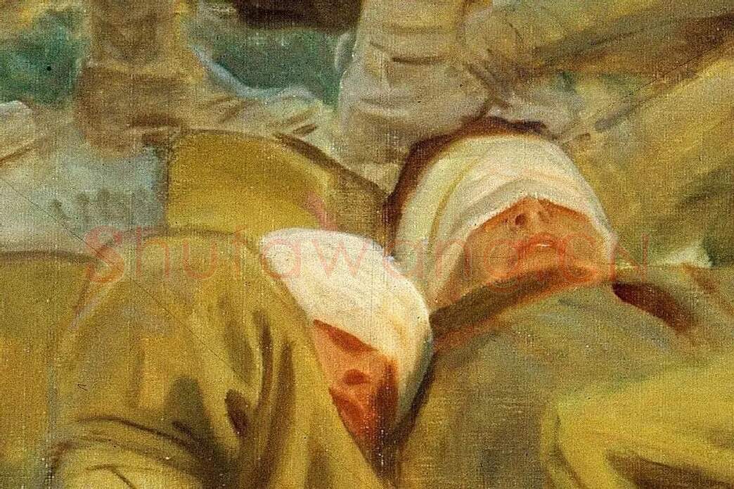 萨金特战争题材油画作品《Gassed》局部 (10)