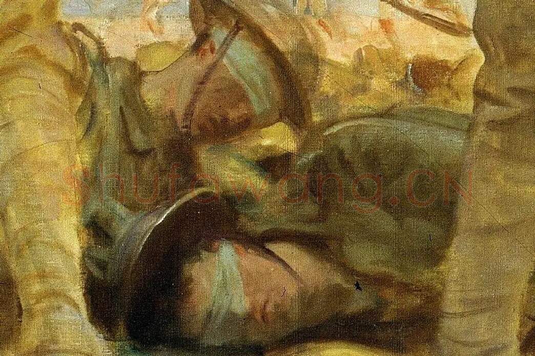 萨金特战争题材油画作品《Gassed》局部 (12)