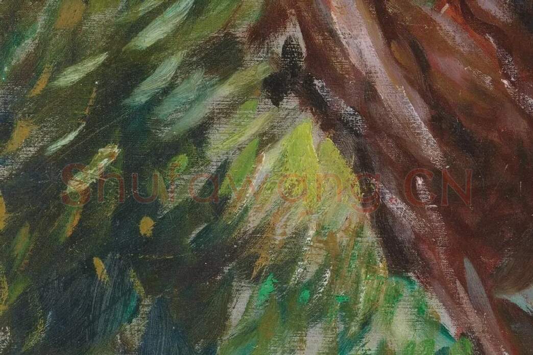 萨金特印象派风格油画作品《两个打阳伞的女孩》局部 (1)